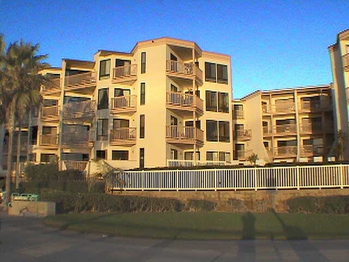 outside of building from beach outside of building from beach