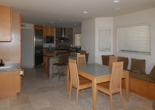 dining area with view of kitchen