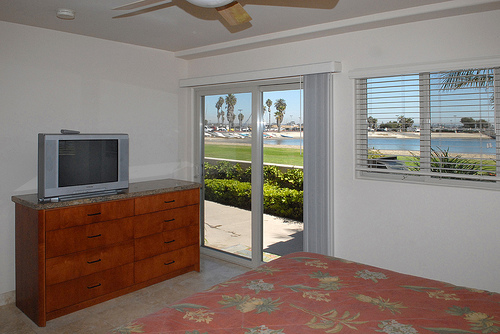 master bedroom with bay view