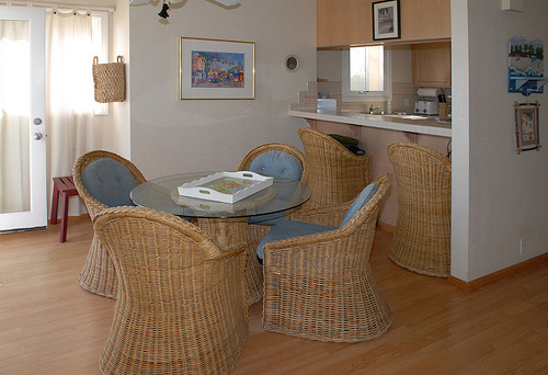 dining room with view of kitchen