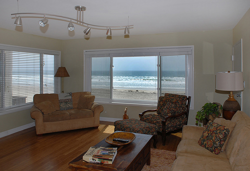 living room with ocean view