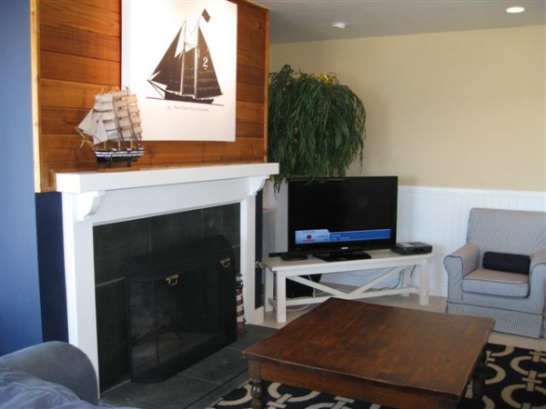 living room with fireplace