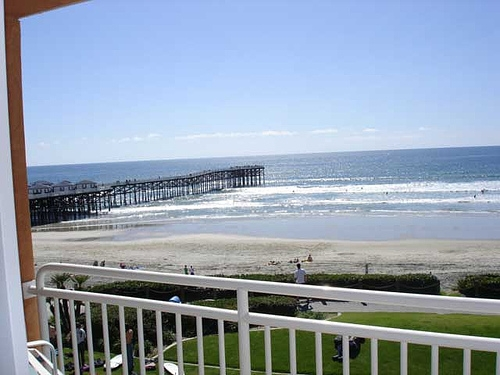 ocean view from balcony showing Crystal Pier ocean view from balcony showing Crystal Pier